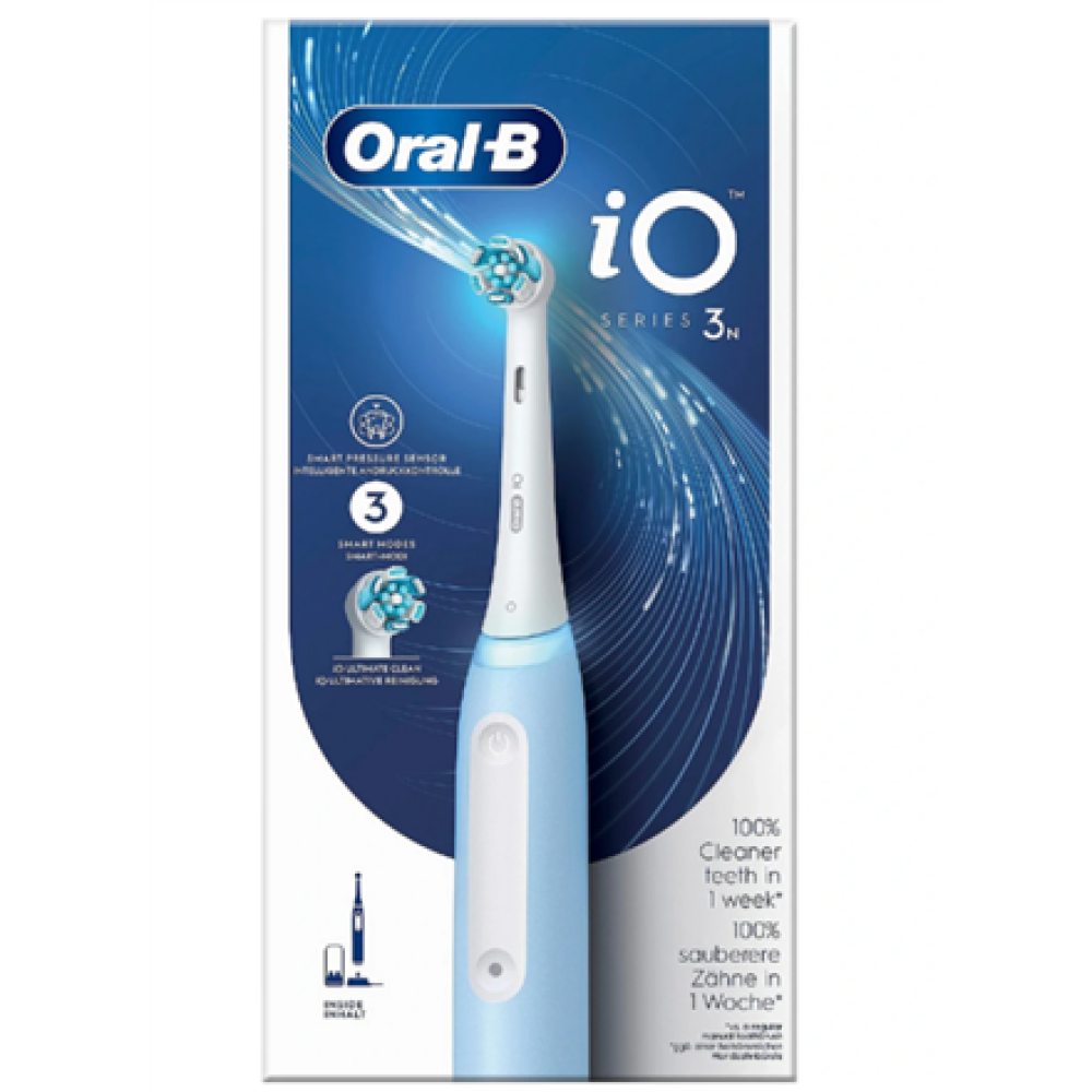 Oral-B Electric Toothbrush , iO3N , Rechargeable , For adults , Number of brush heads included 1 , Number of teeth brushing modes 3 , Ice Blue