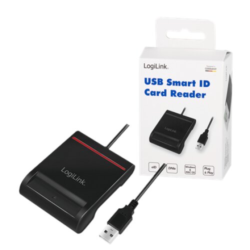 Logilink , USB 2.0 card reader, for smart ID , CR0047 , Card Reader