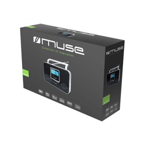 Muse , M-087R , 2-band PLL stereo portable radio , Black