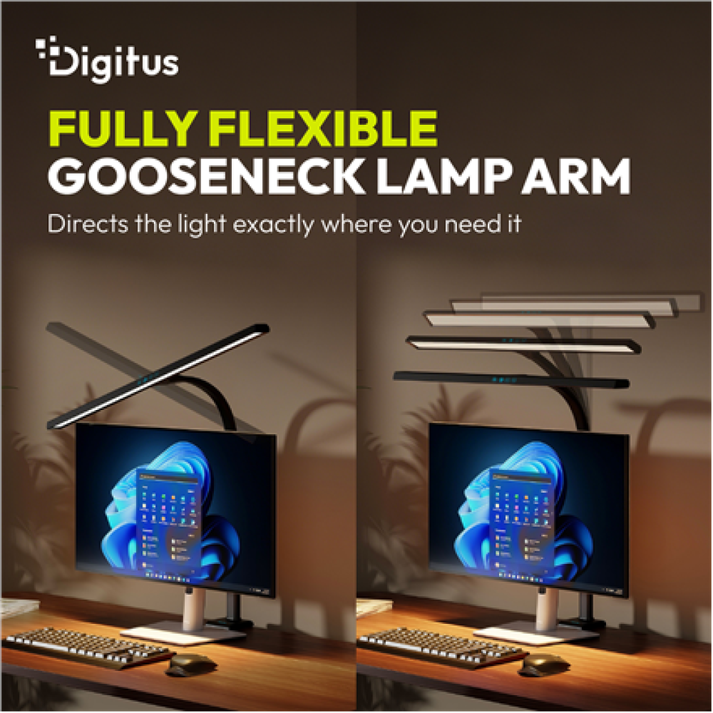 Digitus LED Desk Lamp, 80 cm, Black , DA-90492 , 2400 lm , 16 W , 3000-6500 K , Warm white , LED lamp , 10 V