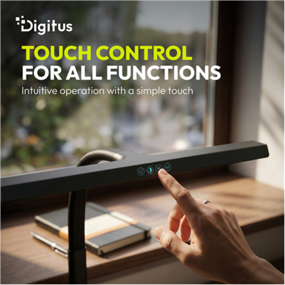 Digitus LED Desk Lamp, 80 cm, Black , DA-90492 , 2400 lm , 16 W , 3000-6500 K , Warm white , LED lamp , 10 V