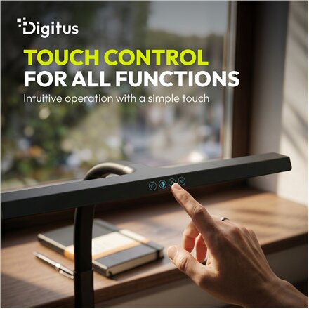 Digitus LED Desk Lamp, 80 cm, Black , DA-90492 , 2400 lm , 16 W , 3000-6500 K , Warm white , LED lamp , 10 V