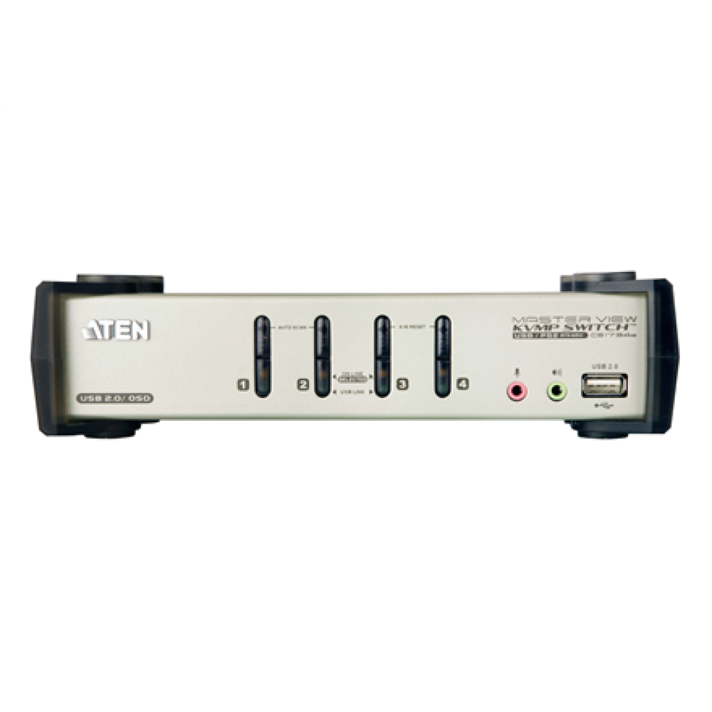 Aten 4-Port PS/2-USB VGA/Audio KVMP Switch with OSD , CS1734B