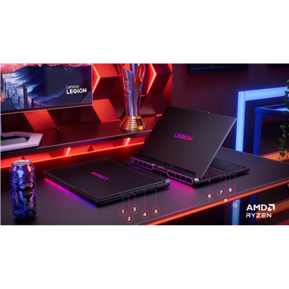 Lenovo Legion Pro 7 16AFR10H , Eclipse Black , 16 , OLED , WQXGA , 2560 x 1600 pixels , Glossy , AMD Ryzen 9 , 9955HX3D , 32 GB , SO-DIMM DDR5 , Solid-state drive capacity 2000 GB , NVIDIA GeForce RTX 5080 , GDDR7 , 16 GB , Windows 11 Home , 802.11be , Bl