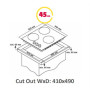 Simfer , Hob , H4.305.HGSSP , Gas on glass , Number of burners/cooking zones 3 , Rotary knobs , Black