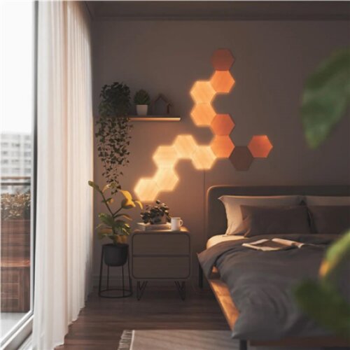 Nanoleaf , Elements Wood Look Hexagons Expansion Pack (3 panels) , Cool White + Warm White