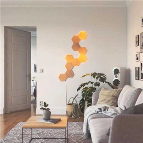 Nanoleaf , Elements Wood Look Hexagons Expansion Pack (3 panels) , Cool White + Warm White