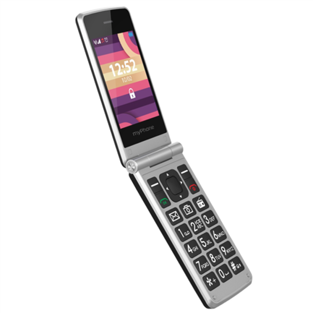 myPhone Tango , LTE , Black , 2.4 + 1.77 , TN , 64 MB , 128 MB , Dual SIM , Nano SIM , Bluetooth , 5.1 , USB version Type-C , Built-in camera , Main camera resolution 2.0 MP , 1400 mAh