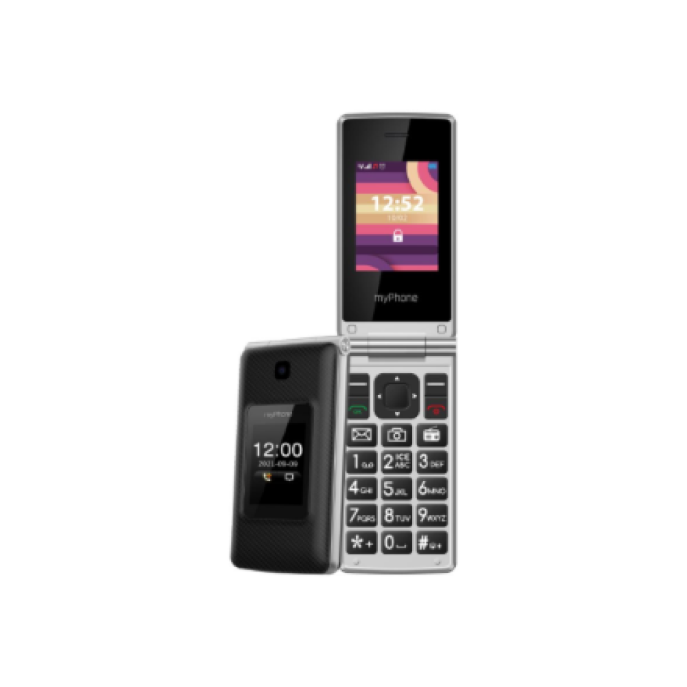 myPhone Tango , LTE , Black , 2.4 + 1.77 , TN , 64 MB , 128 MB , Dual SIM , Nano SIM , Bluetooth , 5.1 , USB version Type-C , Built-in camera , Main camera resolution 2.0 MP , 1400 mAh