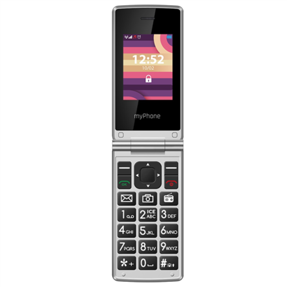 myPhone Tango , LTE , Black , 2.4 + 1.77 , TN , 64 MB , 128 MB , Dual SIM , Nano SIM , Bluetooth , 5.1 , USB version Type-C , Built-in camera , Main camera resolution 2.0 MP , 1400 mAh