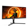 AOC Monitor U34G3XM/EU 34 VA UWQHD 21:9 1 ms 300 cd/m² Black/Red HDMI ports quantity 2 144 Hz
