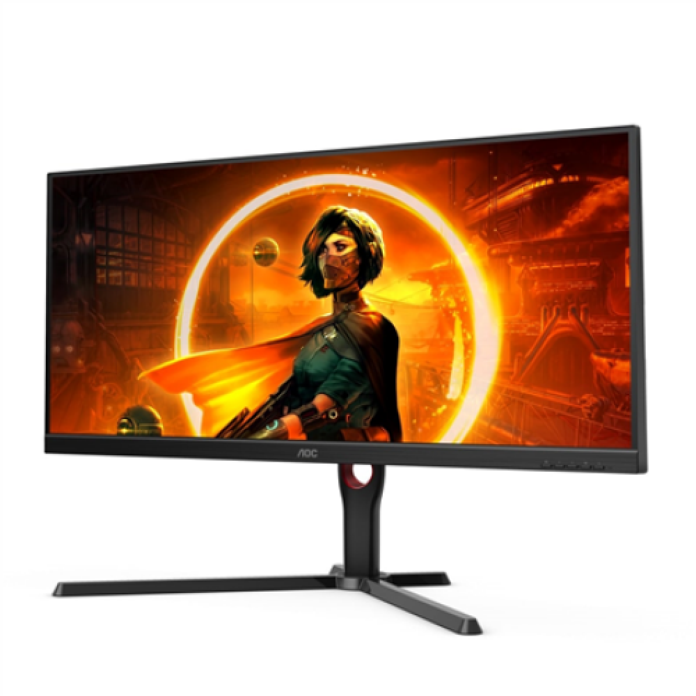 AOC Monitor U34G3XM/EU 34 VA UWQHD 21:9 1 ms 300 cd/m² Black/Red HDMI ports quantity 2 144 Hz