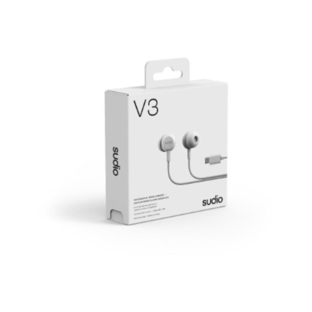 Sudio Earbuds , V3 , USB-C , In-ear , Microphone , Grey White