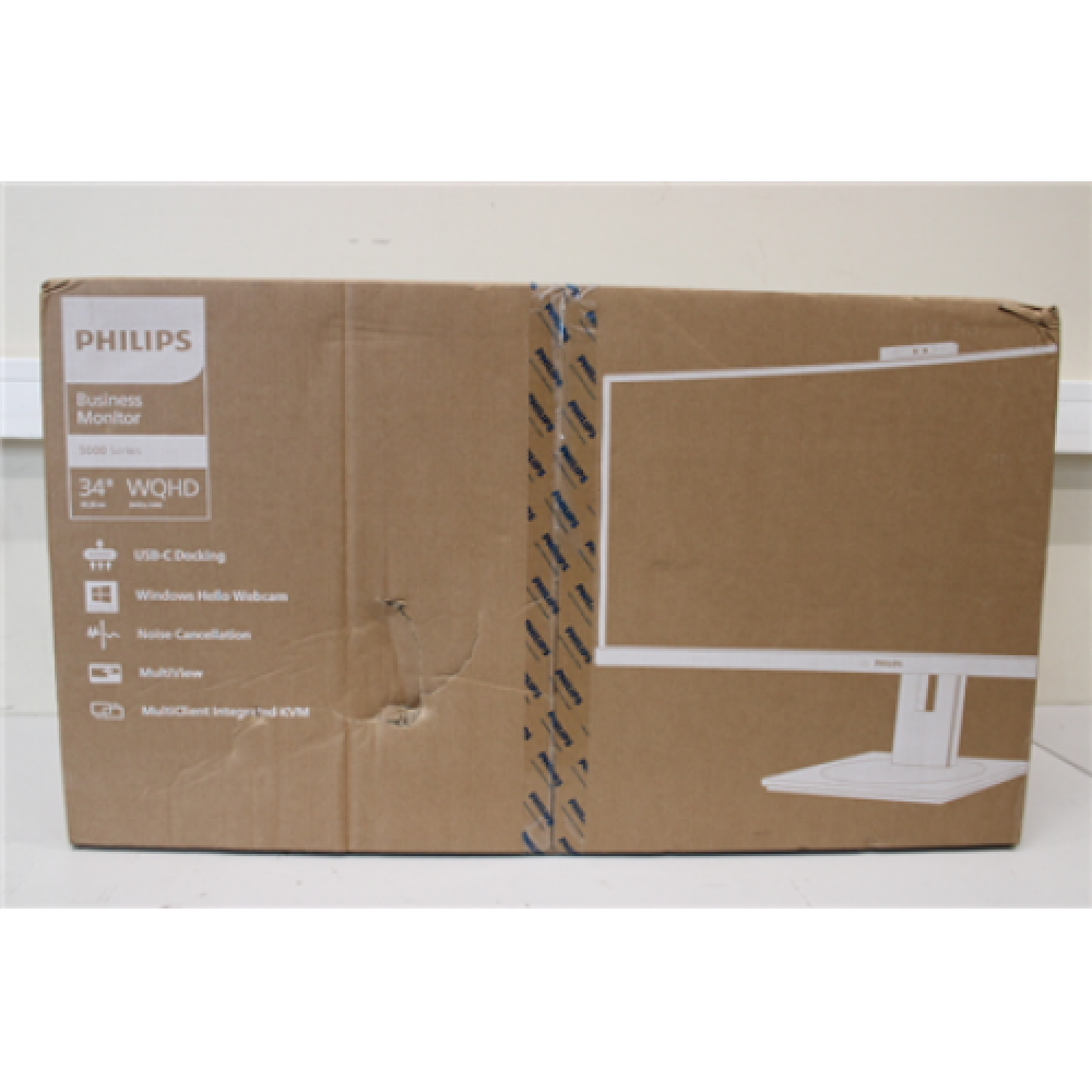 SALE OUT. PHILIPS 34B1U5600CH/00 34 Ultra Wide 21:9/3440x1440/350cdm2/4ms/DP HDMI USB Philips DAMAGED PACKAGING