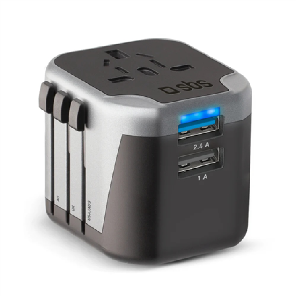 SBS , Universal Travel Adapter 12W (EU/UK/US/AUS plug) , TEADAPT2USBUNI