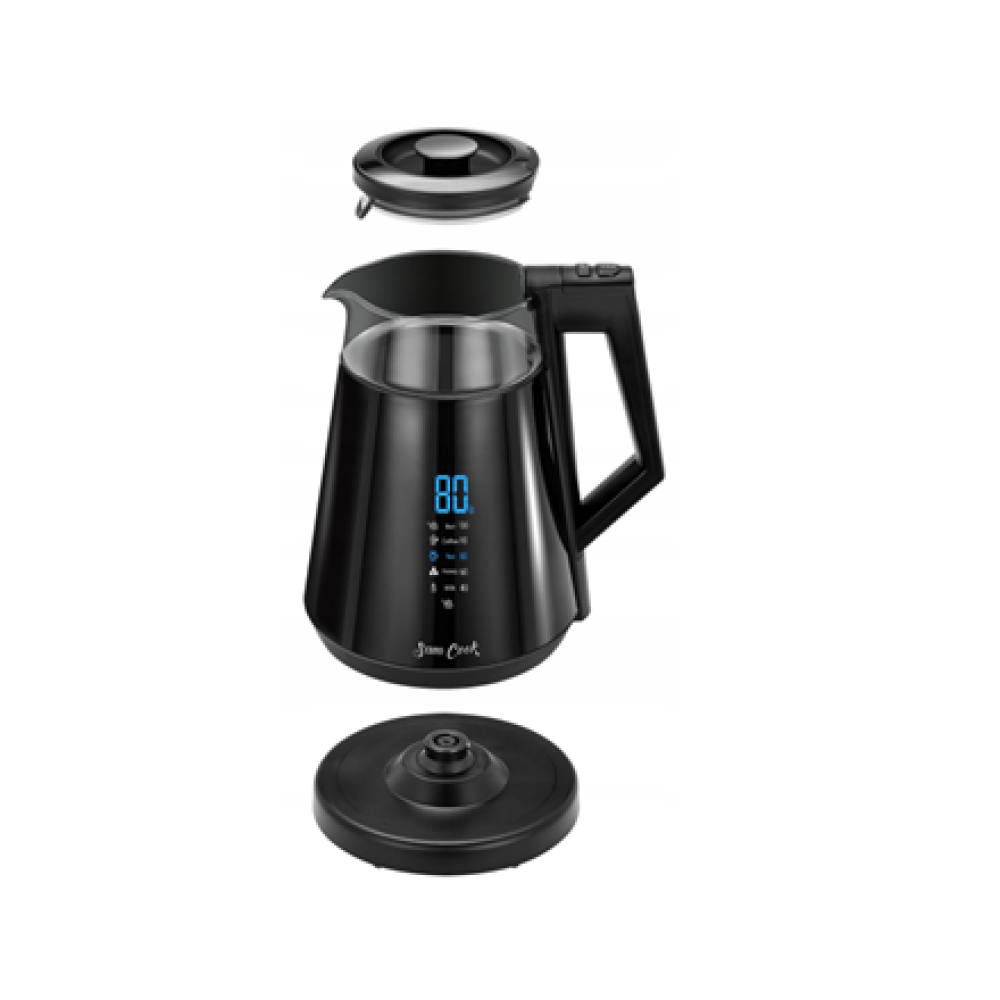 Sourcing , Kettle with temperature control , PSC-111/B , Electric , 1700 W , 1.7 L , Plastic/Glass , 360° rotational base , Black
