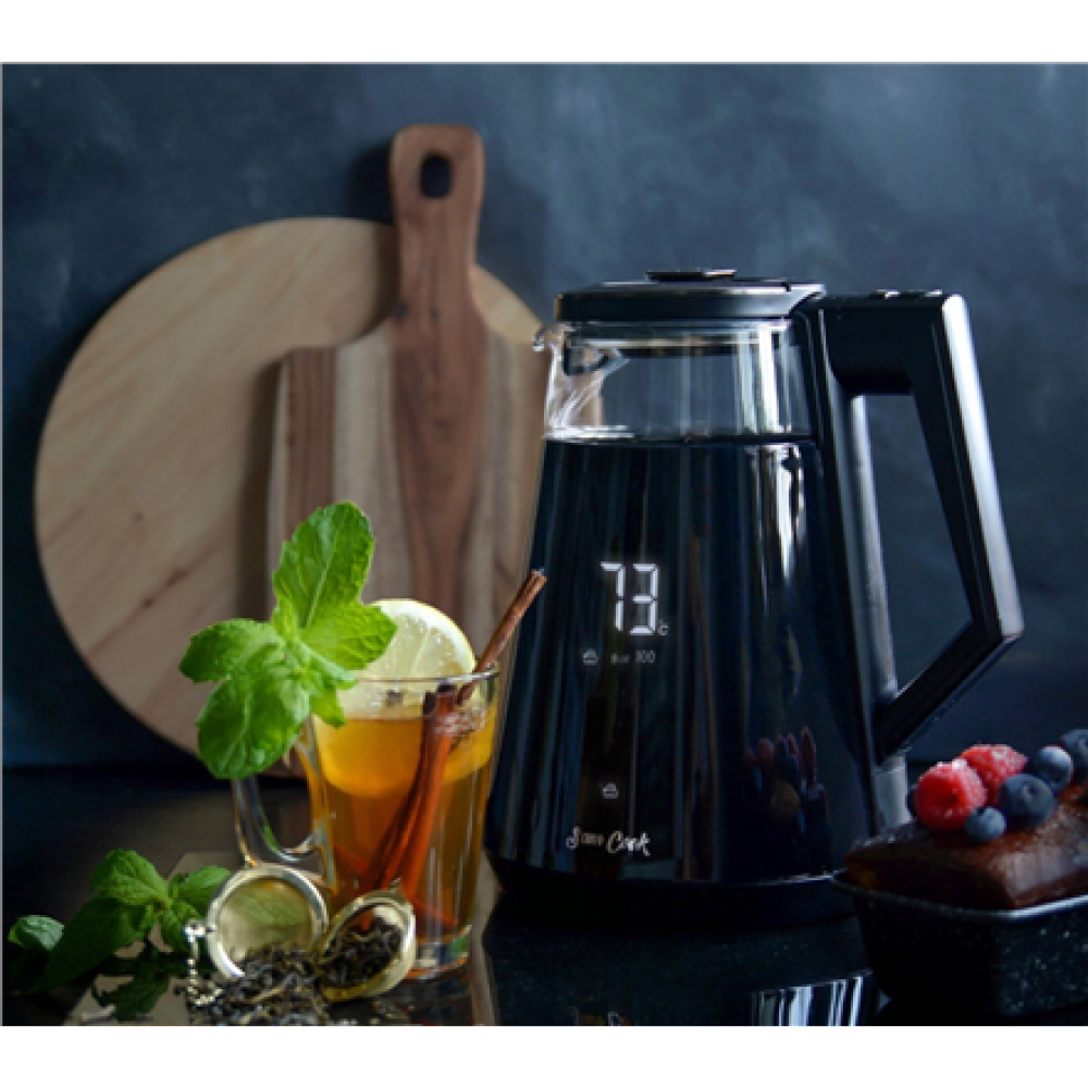Sourcing , Kettle with temperature control , PSC-111/B , Electric , 1700 W , 1.7 L , Plastic/Glass , 360° rotational base , Black