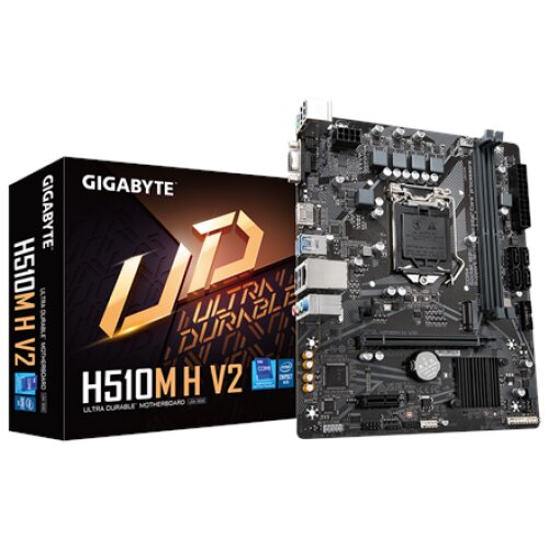 Gigabyte , H510M H V2 1.0 M/B , Processor family Intel , Processor socket LGA1200 , DDR4 DIMM , Memory slots 2 , Supported hard disk drive interfaces SATA, M.2 , Number of SATA connectors 4 , Chipset Intel H470 Express , Micro ATX