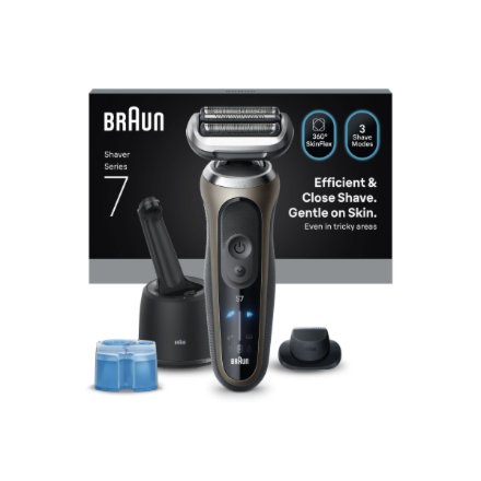 Braun Shaver , 72-C7200cc Series 7 , Operating time (max) 60 min , Wet & Dry , Black/Gold