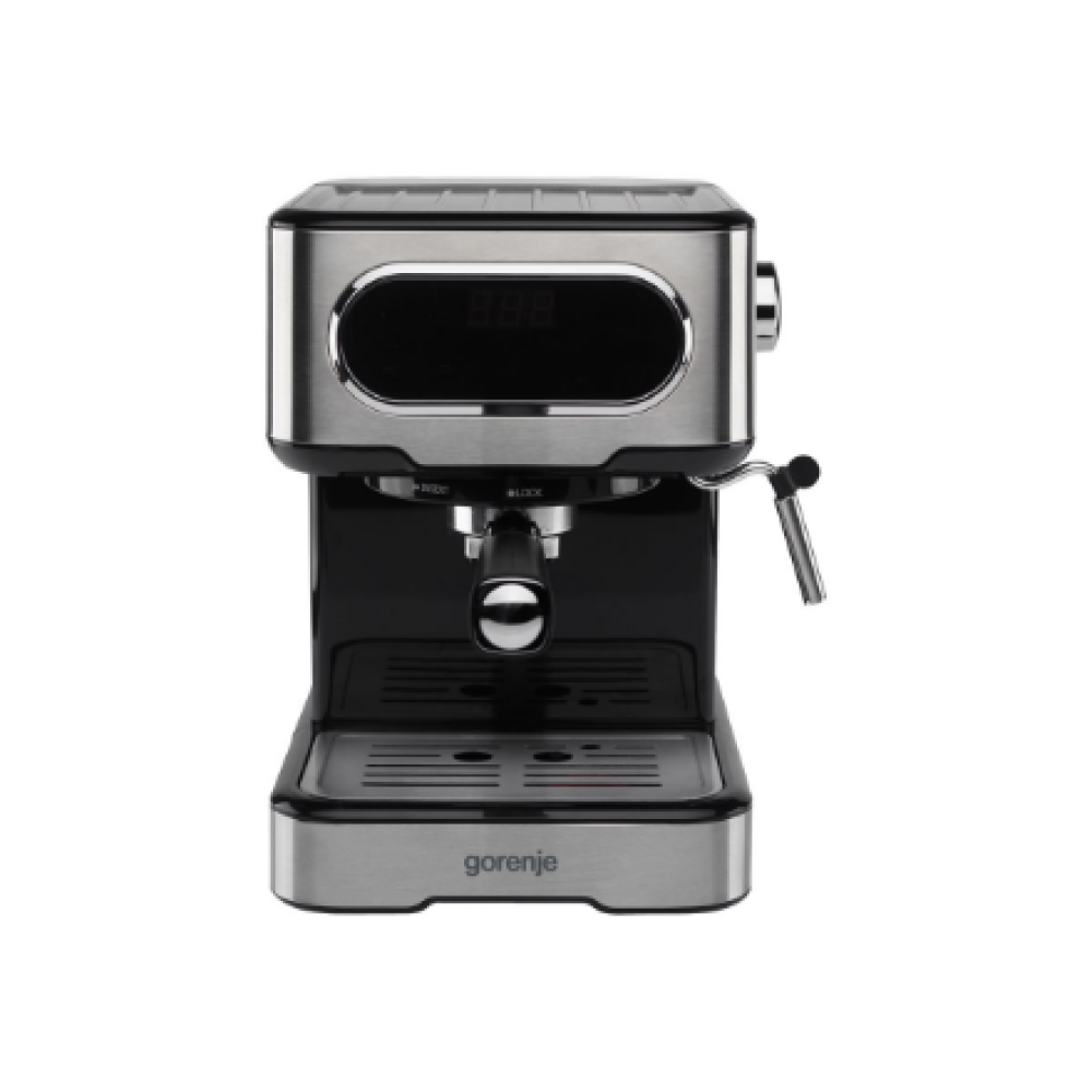Gorenje , Coffee machine , ESCM15DBK , Pump pressure 15 bar , Built-in milk frother , Manual , 1100 W , Stainless steel