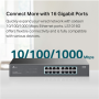 TP-LINK 16-Port Gigabit Switch , LS1016G , Unmanaged , Desktop/Rack-mountable