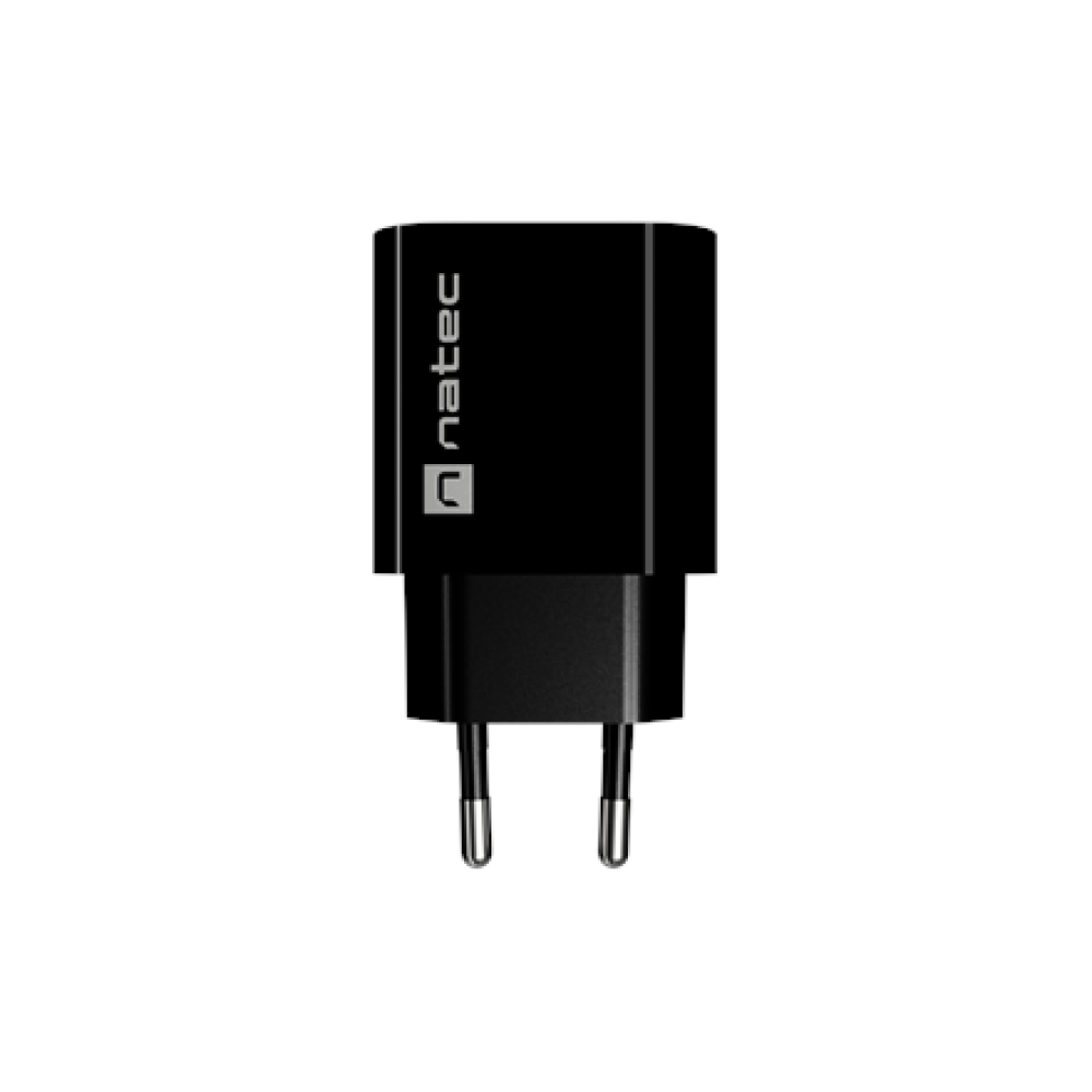 Natec Ribera USB Charger 1X USB-A + 1X USB-C 20W, Black