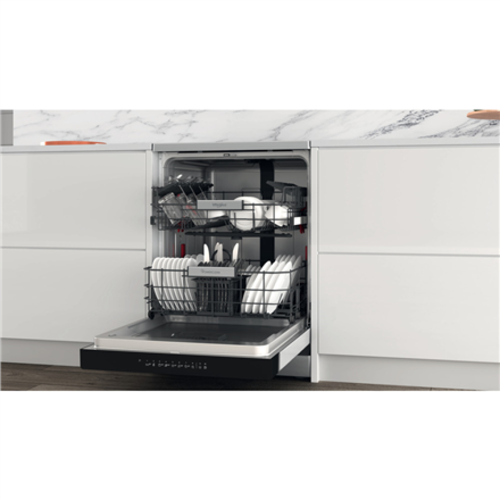 Whirlpool Dishwasher , WFO 3T133 P 6.5 X , Freestanding , Width 60 cm , Number of place settings 14 , Number of programs 10 , Energy efficiency class D , Display , Stainless steel