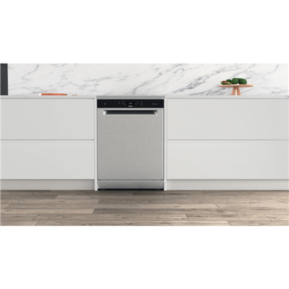 Whirlpool Dishwasher , WFO 3T133 P 6.5 X , Freestanding , Width 60 cm , Number of place settings 14 , Number of programs 10 , Energy efficiency class D , Display , Stainless steel