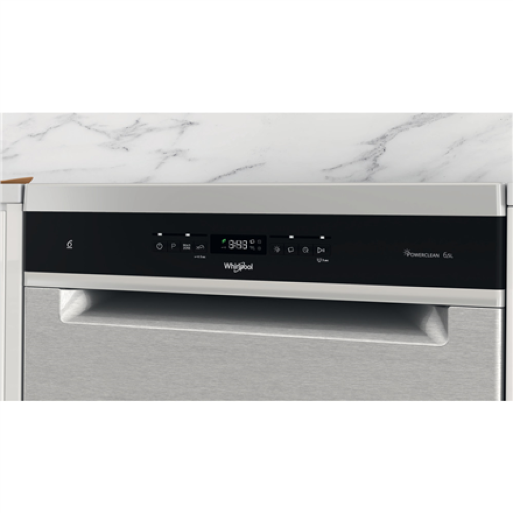 Whirlpool Dishwasher , WFO 3T133 P 6.5 X , Freestanding , Width 60 cm , Number of place settings 14 , Number of programs 10 , Energy efficiency class D , Display , Stainless steel