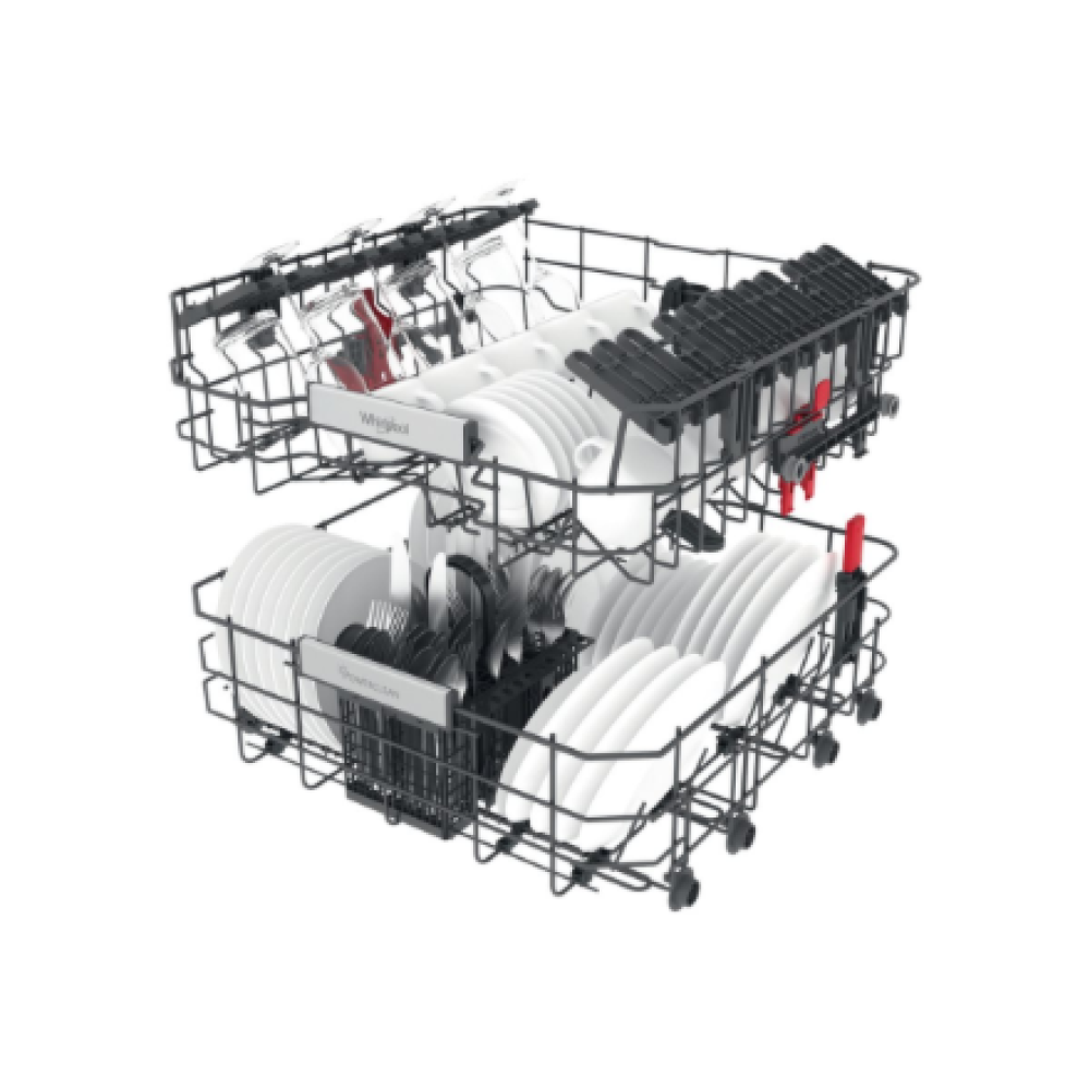 Whirlpool Dishwasher , WFO 3T133 P 6.5 X , Freestanding , Width 60 cm , Number of place settings 14 , Number of programs 10 , Energy efficiency class D , Display , Stainless steel