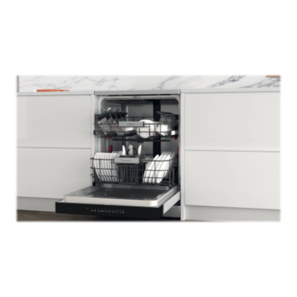 Whirlpool Dishwasher , WFO 3T133 P 6.5 X , Freestanding , Width 60 cm , Number of place settings 14 , Number of programs 10 , Energy efficiency class D , Display , Stainless steel