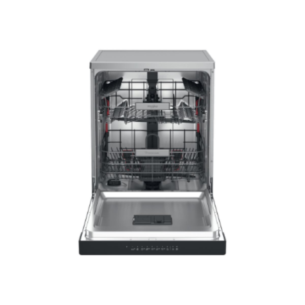 Whirlpool Dishwasher , WFO 3T133 P 6.5 X , Freestanding , Width 60 cm , Number of place settings 14 , Number of programs 10 , Energy efficiency class D , Display , Stainless steel