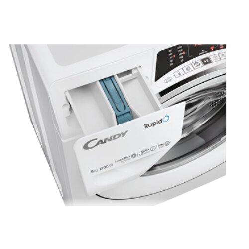 Candy , Washing Machine , RO1284DWMCT/1-S , Energy efficiency class A , Front loading , Washing capacity 8 kg , 1200 RPM , Depth 53 cm , Width 60 cm , TFT , Steam function , Wi-Fi , White