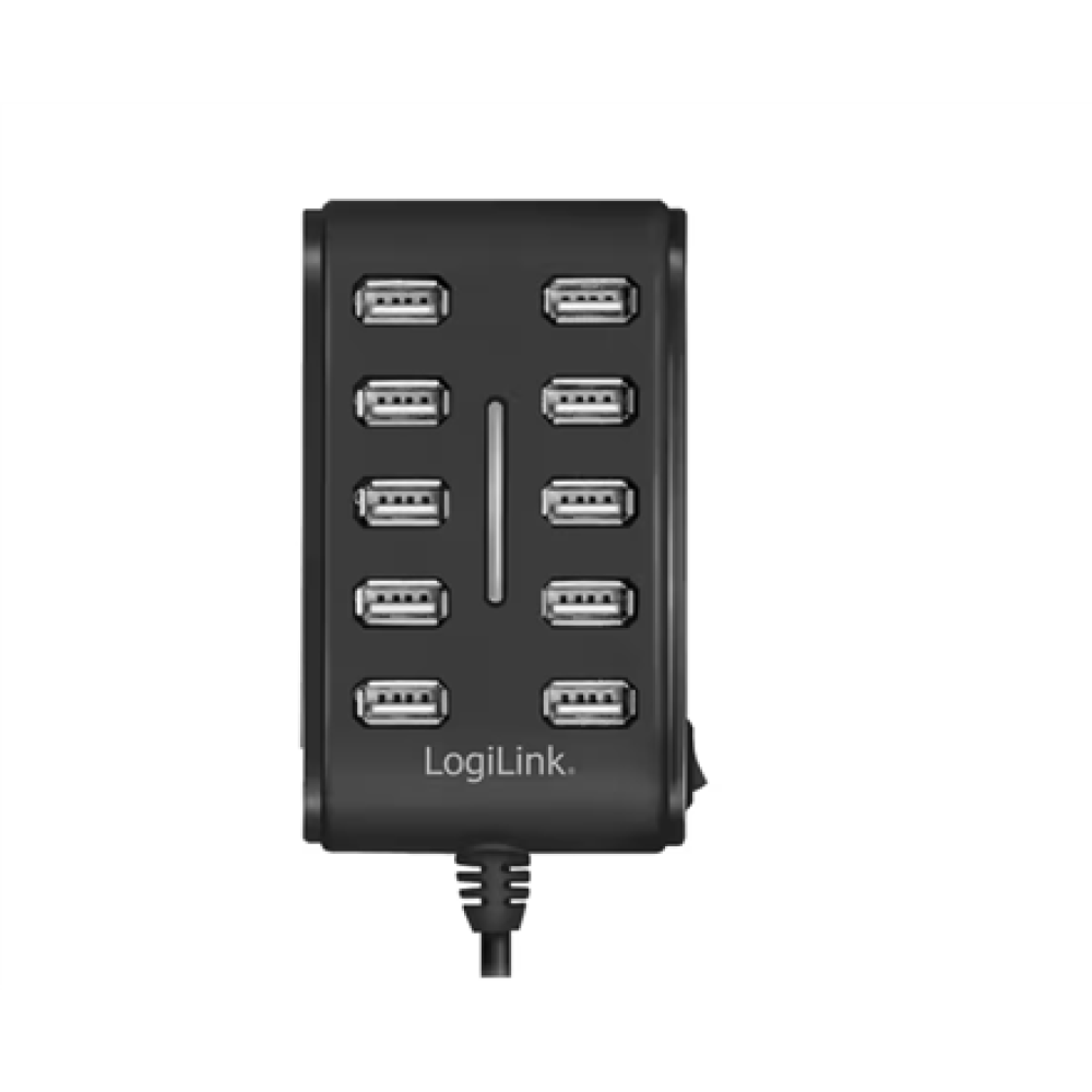 Logilink , USB Hub 10-Port USB2.0 with power adapter 3.5A , UA0125