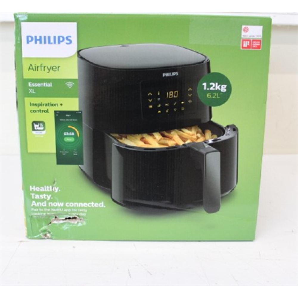 SALE OUT. Philips HD9280/70 Essential Air Fryer, Black , Philips , Air Fryer , Essential HD9280/70 , Power 2000 W , Capacity 6.2 L , Rapid Air technology , Black , DAMAGED PACKAGING