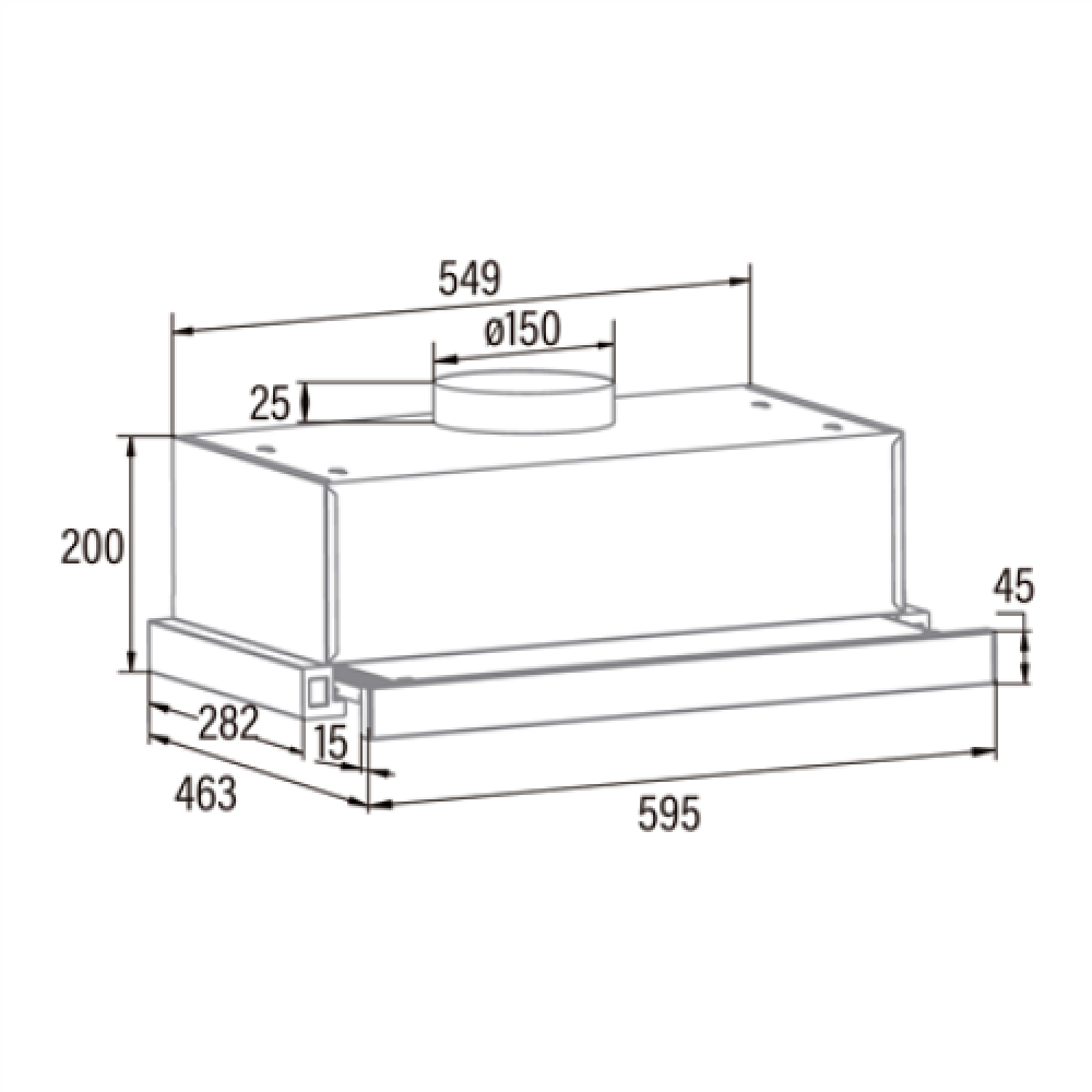 CATA , Hood , TFB-5160 X , Telescopic , Energy efficiency class C , Width 59.5 cm , 300 m³/h , Mechanical , CSLED , Stainless steel