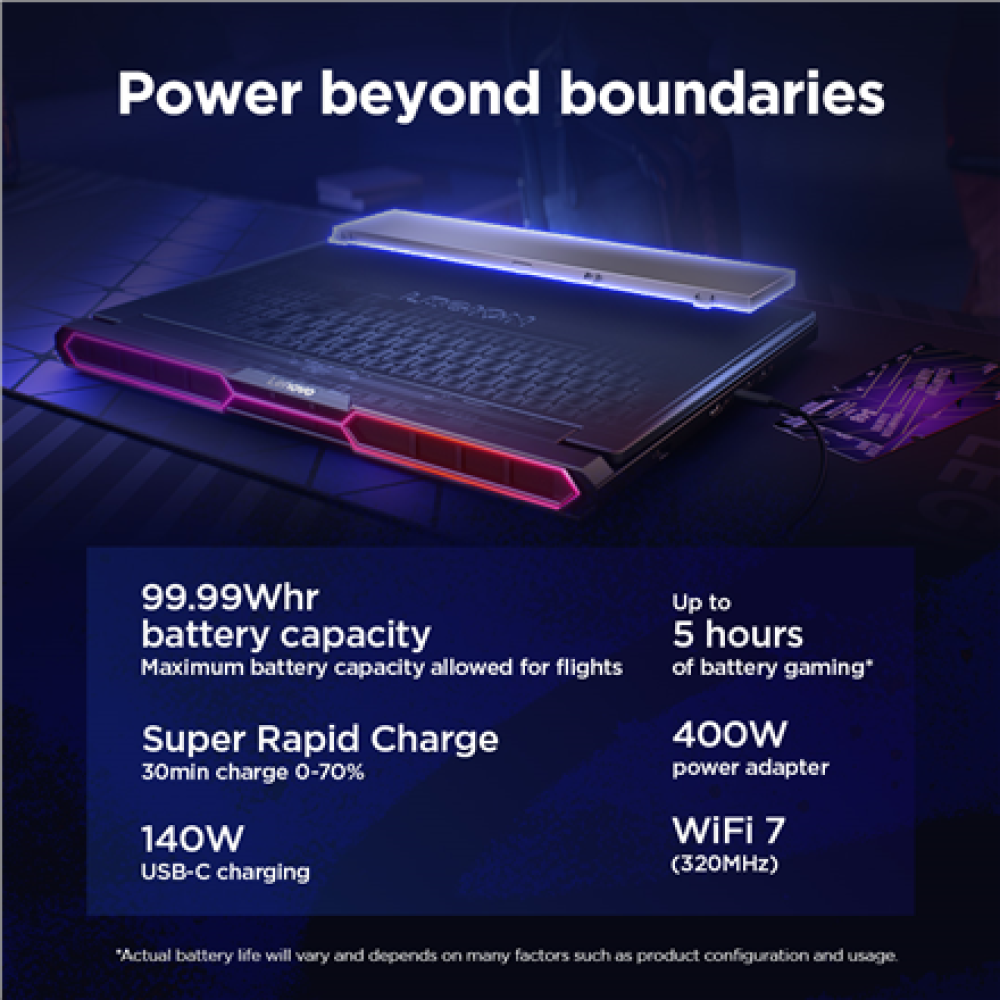 Lenovo Legion Pro 7 16IAX10H , Eclipse Black , 16 , OLED , WQXGA , 2560 x 1600 pixels , Intel Core Ultra 9 , 275HX , 64 (2x32) GB , CSODIMM DDR5 , Solid-state drive capacity 2000 GB , NVIDIA GeForce RTX 5090 , GDDR7 , 24 GB , Windows 11 Home , 802.11be , 