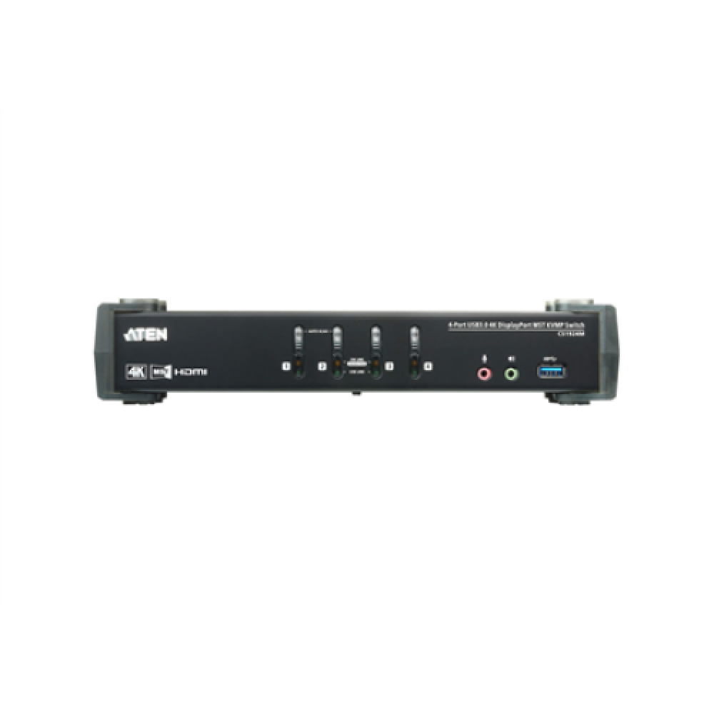 Aten , 4-Port USB3.0 4K DisplayPort KVMP Switch with Built-in MST Hub , CS1924M