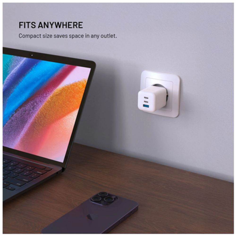Fixed Mini 2x USB-C and USB GaN Charger 65W