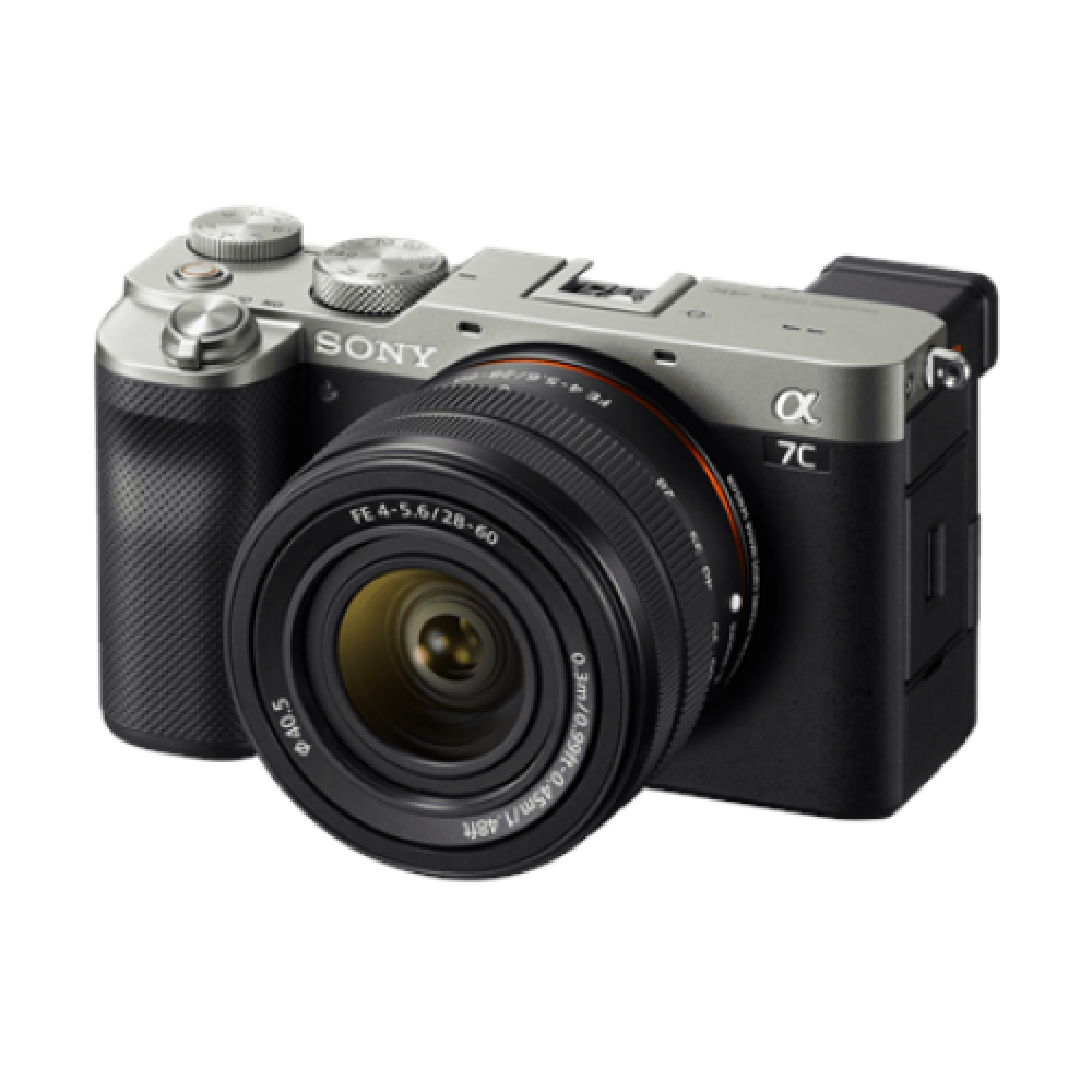 ILCE-7CL Sony Alpha A7C Full-frame Mirrorless Interchangeable Lens Camera with Sony FE 28-60mm F4-5.6 Zoom Lens, Silver