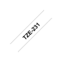 Brother , TZ-231 Laminated Tape , Black on White , TZe , 8 m , 1.2 cm
