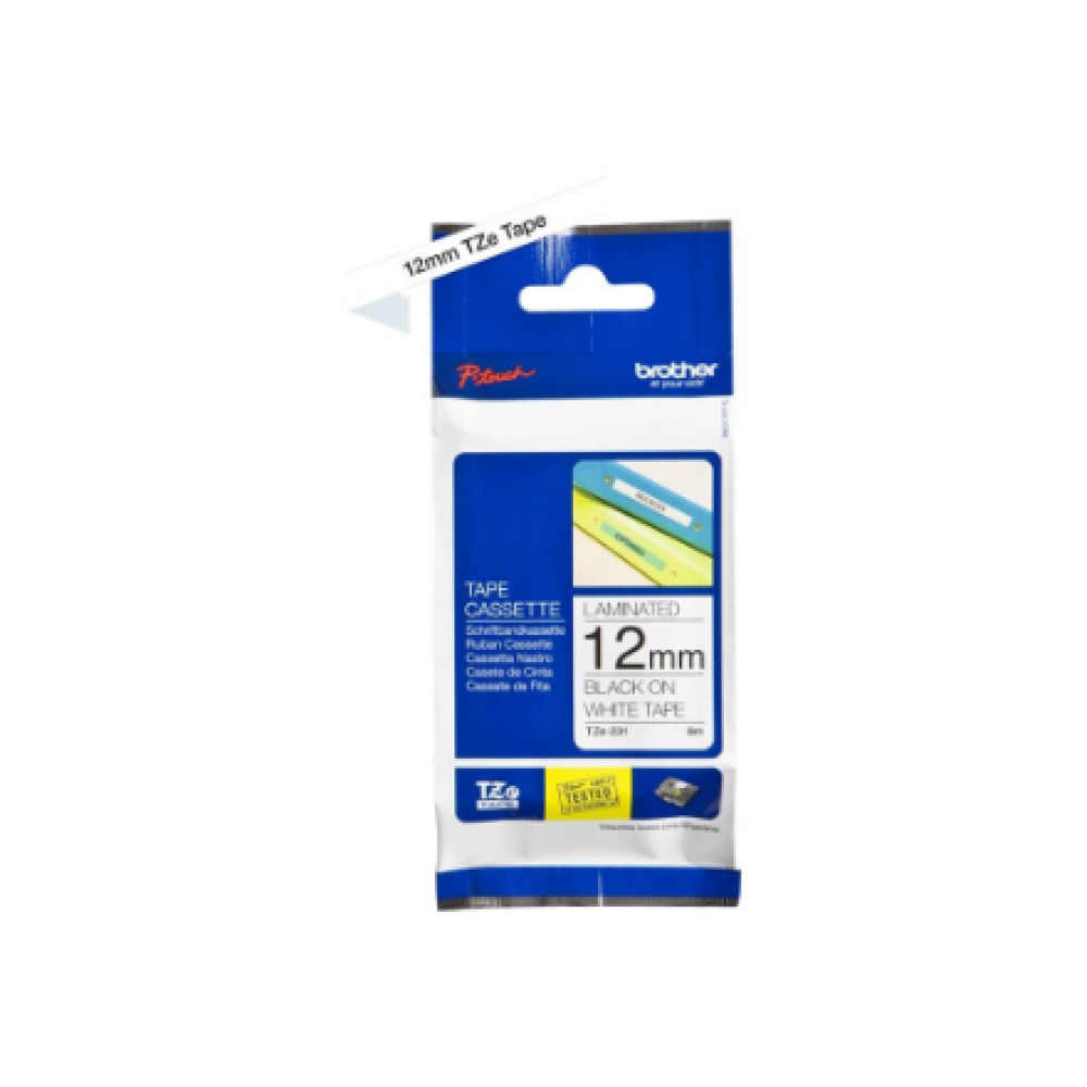 Brother , TZ-231 Laminated Tape , Black on White , TZe , 8 m , 1.2 cm