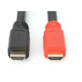 Digitus , Black/Red , HDMI Male (type A) , HDMI Male (type A) , High Speed HDMI Cable with Signal Amplifier , HDMI to HDMI , 10 m