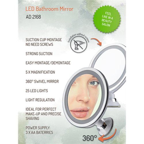 Adler , Bathroom Mirror , AD 2168 , 20 cm , LED mirror , White