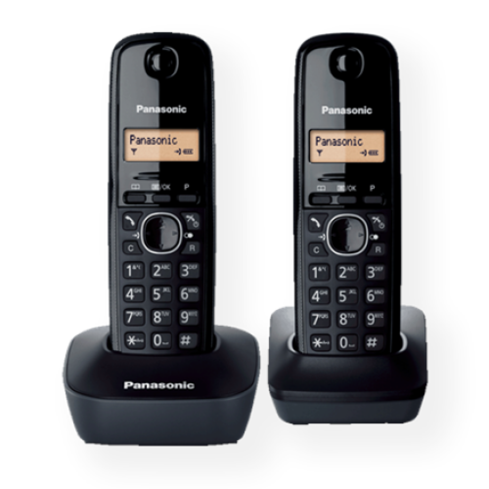 Panasonic , Cordless , KX-TG1612FXH , Built-in display , Caller ID , Black , Conference call , Phonebook capacity 50 entries , Wireless connection