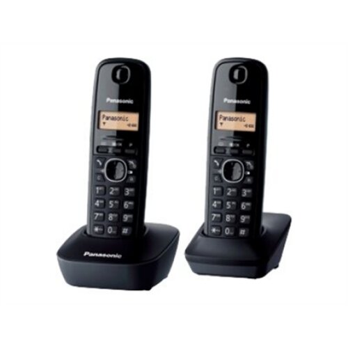 Panasonic , Cordless , KX-TG1612FXH , Built-in display , Caller ID , Black , Conference call , Phonebook capacity 50 entries , Wireless connection