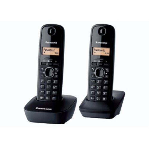 Panasonic , Cordless , KX-TG1612FXH , Built-in display , Caller ID , Black , Conference call , Phonebook capacity 50 entries , Wireless connection