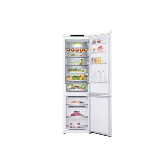 LG , Refrigerator , GBV5240DSW , Energy efficiency class D , Free standing , Combi , Height 203 cm , No Frost system , Fridge net capacity 277 L , Freezer net capacity 110 L , Display , 35 dB , White