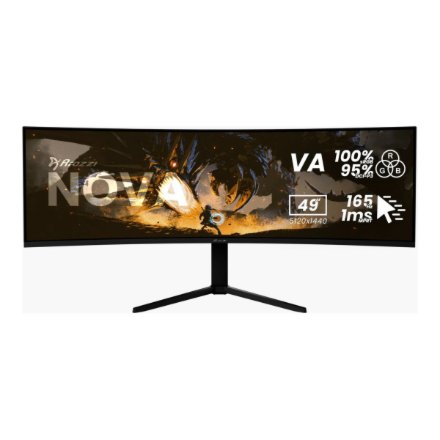 Arozzi , Nova , 49 , VA , 32:9 , 165 Hz , 4 ms , 5120 x 1440 pixels , 350 cd/m² , HDMI ports quantity 2 , Black