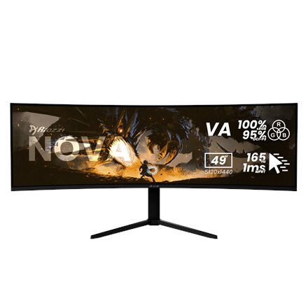 Arozzi , Nova , 49 , VA , 32:9 , 165 Hz , 4 ms , 5120 x 1440 pixels , 350 cd/m² , HDMI ports quantity 2 , Black